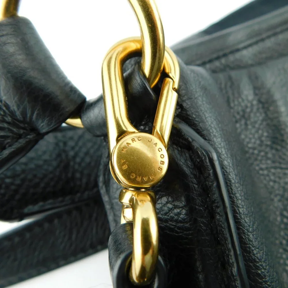 MARC JACOBS Black Leather Cross Body Messenger Bag Shoulder Bag Tote